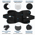 Genouillère de compression Flexora Pro, tissu respirant et ouverture rotulienne