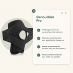 Genouillère de maintien Flexora Pro noire portée au genou